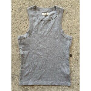 Madewell Grey Ribbed Tank Top Women's Size Medium